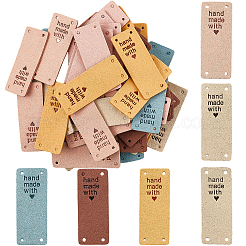 60 Stück 6 Farben Mikrofaser-Lederetiketten&nbsp;DIY-CL0002-10