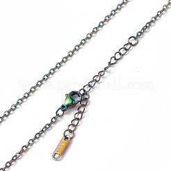 Collar de cadena de cable de acero inoxidable 304 con revestimiento iónico (IP) para hombres y mujeres&nbsp;NJEW-K245-014D