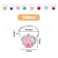 50 verstellbare Ringe mit Strassen&nbsp;RJEW-FI0001-06