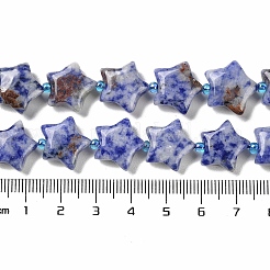 Natürliche blaue Fleck Jaspis Perlen Stränge&nbsp;G-NH0005-002