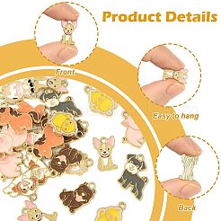 24 pièces 8 styles pendentifs en émail en alliage de zinc&nbsp;ENAM-FS0004-05
