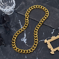 1 collier chaîne cubaine en alliage d'aluminium de 19 mm&nbsp;NJEW-SP0001-20A