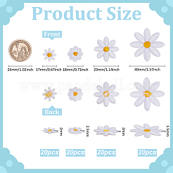 80 Stück 4 Stile Blumen-Stickerei-Stoff zum Aufbügeln/Aufnähen von Polyester-Patches&nbsp;DIY-FG0008-09