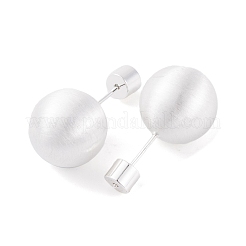 Tapones falsos para los oídos de latón con banco de tracción de bolas redondas para mujer&nbsp;LS-EJEW-G391-24B-S