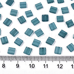 Perles de verre à peinture cuite à 2 trou fgb&nbsp;SEED-S031-L-ST1006FR