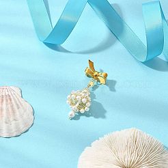 Brosche mit Muschelperlen und Glockenanhänger&nbsp;JEWB-MZ00002