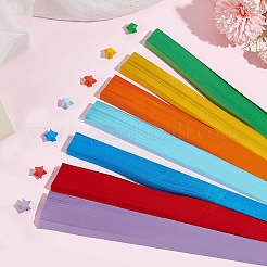 1 Set 7 Farben fluoreszierendes Glücksstern-Origami-Papier&nbsp;DIY-CP0010-79A