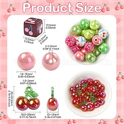 45 kit de 9 styles de perles rondes en plastique et de perles acryliques&nbsp;MACR-CJ0002-45