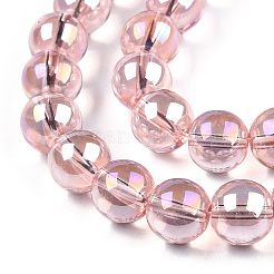 Chapelets de perles en verre transparent électrolytique&nbsp;GLAA-T032-T10mm-AB10
