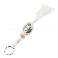 Cordon de coton ciré tressé pochette en macramé porte-pierres précieuses porte-clés&nbsp;KEYC-JKC00537