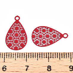 Pendentifs en filigrane d'acier inoxydable 430 peints par pulvérisation&nbsp;STAS-WH0047-78H