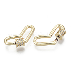 Charms in ottone con micro pavé di zirconi e moschettone a vite&nbsp;KK-R136-066C-NF