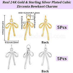 10 pièces 2 couleurs laiton micro pavé pendentifs zircone cubique&nbsp;KK-BBC0028-03