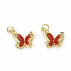 Pendentifs avec zircon cubiques à micro-pavés en laiton&nbsp;KK-E068-VB324-2