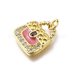 Pendenti in zirconi cubici trasparenti in micro pavè di ottone&nbsp;KK-F899-09G