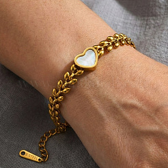 Bracelets en acier inoxydable 304 et nacre naturelle&nbsp;WG3EE75-01