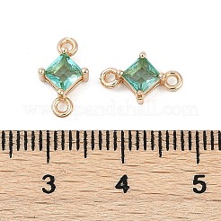 Breloques connecteurs en laiton pavé de losanges en verre&nbsp;X1-GLAA-Q088-001B