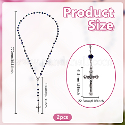 2 pendentif croix de Jésus en alliage de zinc&nbsp;NJEW-GO0001-11