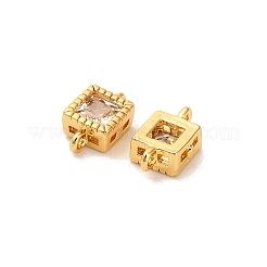 Messing Pavé klar Zirkonia quadratische Verbindungsstück Charms&nbsp;KK-H515-06G