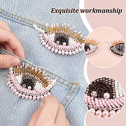 Applicazioni in feltro con perline realizzate artigianalmente&nbsp;PATC-WH0007-54A