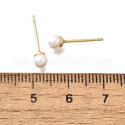 Orecchini a bottone rotondi in ottone&nbsp;EJEW-Z086-03G