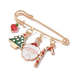 3 piezas 3 estilo árbol de navidad y santa claus y copo de nieve y palabra noel broches de pin de seguridad esmaltados&nbsp;JEWB-TA00013