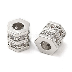 Abalorios de latón cubic zirconia chapado en rack&nbsp;KK-Z033-27P