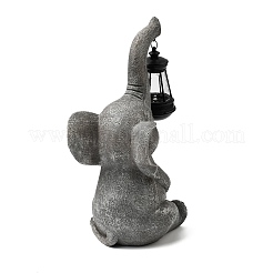 Elefantenstatue aus Kunstharz mit Solarlaterne&nbsp;DJEW-G051-01