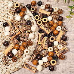 100 lot de 7 perles en plastique et en bois&nbsp;KY-PA0001-17