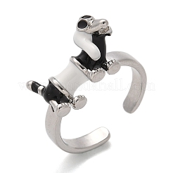 Manschettenfingerringe aus Messing mit Emaille&nbsp;RJEW-C120-24P