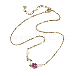 Collar con colgante de rama de acero inoxidable 304 con cadena de cable&nbsp;NJEW-JN06415