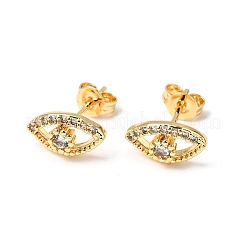 Boucles d'oreilles à tige en laiton avec micro pavé de zircons cubiques transparents&nbsp;EJEW-A135-01G
