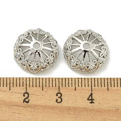 Cappucci con micro pavimentazioni in ottone placcato a cremagliera con perline di zirconi trasparenti&nbsp;KK-K386-13P