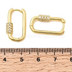 Créoles en laiton avec zircone cubique de micro pave&nbsp;CU-CBABA66-11G