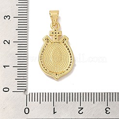Micro pavè di zirconi cubici con placcatura in ottone a cremagliera e pendenti in opale sintetico&nbsp;KK-D088-17G