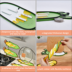 3 tappetino portaoggetti in silicone per coperchio di pentola per verdure in 3 stili&nbsp;AJEW-CP0012-16B