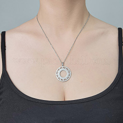 Collana con ciondolo a forma di sole cavo in acciaio inossidabile 201 anti-ossidazione&nbsp;NJEW-OY002-28