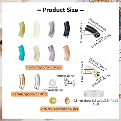 Kits de fabrication de bracelets en tubes acryliques incurvés et perles en plastique CCB&nbsp;DIY-DC0003-31A