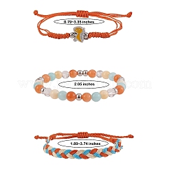 Gewachste Polyester-String geflochtene Kordel-Armbänder-Set&nbsp;BJEW-SW00032-04