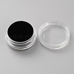 Scatole portaoggetti rotonde in plastica trasparente con diamanti sfusi con coperchio a vite e spugna all'interno&nbsp;CON-WH0088-48B-02