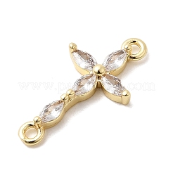Verbindungsanhänger mit durchsichtigem Zirkonia-Pavé aus Messing&nbsp;KK-H529-39C-G