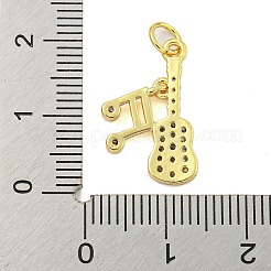 Ciondoli in ottone con placcatura a cremagliera con micro pavé di zirconi chiari&nbsp;KK-U021-06G