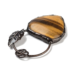 Gros pendentifs en forme de cœur en œil de tigre naturel&nbsp;G-A221-05E