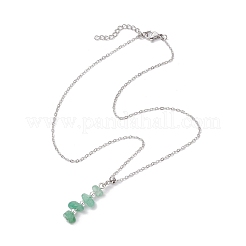 10 pièce 10 styles pendentif en perles de pierre mélangées colliers à chaîne en acier inoxydable 304&nbsp;NJEW-JN05263