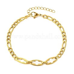 Chaînes Figaro en acier inoxydable 304 et bracelets à maillons croisés creux pour femmes&nbsp;BJEW-JB13975