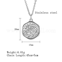 Collier pendentif étoile en acier inoxydable 304 anti-ternissement avec chaînes à maillons&nbsp;UG2182-2