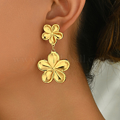 Elegantes pendientes colgantes de flores retro de acero inoxidable 201&nbsp;DL6175-2