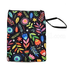 Couvertures de livres zippées en polyester à imprimé floral&nbsp;AJEW-Z051-03C