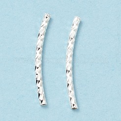 Perline a tubo curvo in ottone placcato a cremagliera&nbsp;KK-WH0061-02A-S