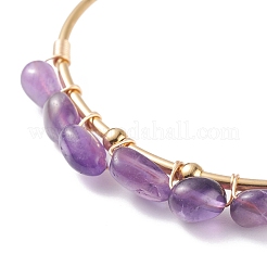 Bracciale rigido con polsino avvolgente con perline in pietra mista naturale&nbsp;BJEW-JB07263
